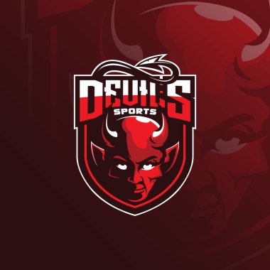 Devil vector mascot logo design with modern illustration concept style for badge, emblem and tshirt printing. devil illustration for sport and esport team. vector