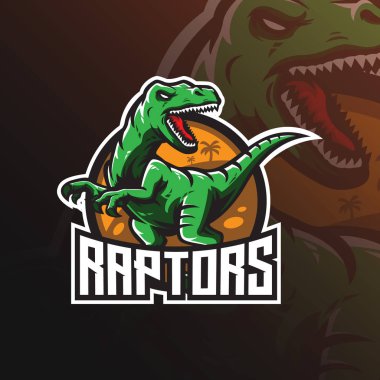 Raptor vektör maskot logo tasarımı modern illüstrasyon concep ile