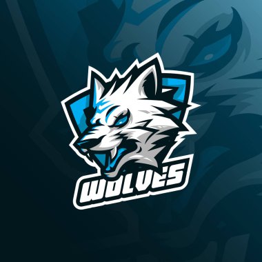 Kurt vektör maskot logo tasarımı modern illüstrasyon kavramı ile 