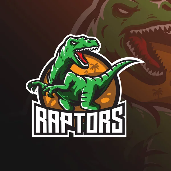 Raptor vektör maskot logo tasarımı modern illüstrasyon concep ile — Stok Vektör