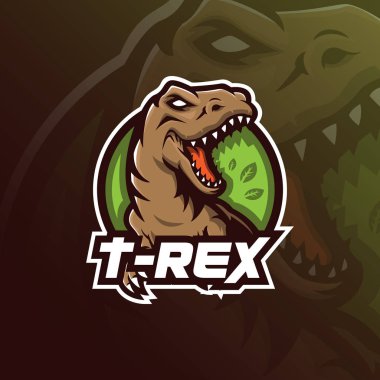 t-rex vector mascot logo design with modern illustration concept clipart