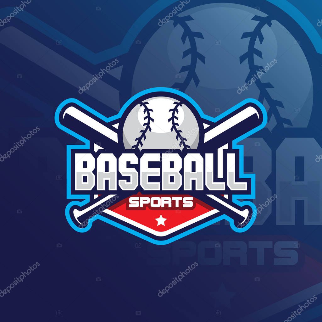 Baseball vector mascot logo design with modern illustration concept style for badge, emblem and tshirt printing. baseball emblem illustration for sport team.