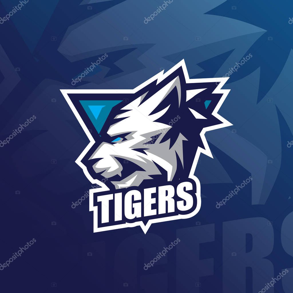 Tiger vector mascot logo design with modern illustration concept style for badge, emblem and tshirt printing. angry tiger illustration for sport and esport team.