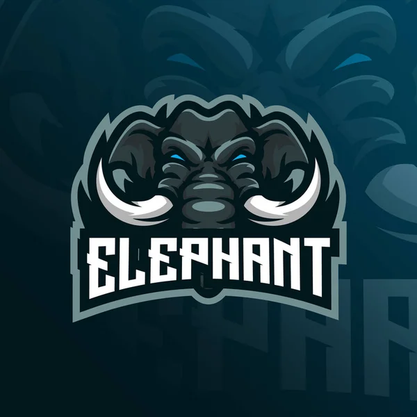 Mascotte d'éléphant logo vecteur de conception avec illustration moderne conc — Image vectorielle