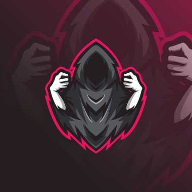 modern illüstrasyon concep ile reaper maskot logo tasarım vektörü