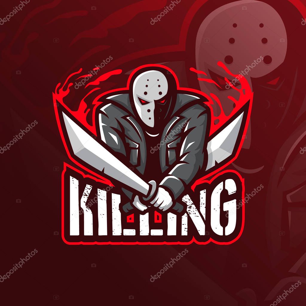 Jason mascot logo design vector with modern illustration concept style for badge, emblem and tshirt printing. angry jason illustration for sport and esport team.