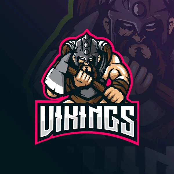 Viking tribe mascot logo design vector with modern illustration — ストックベクタ