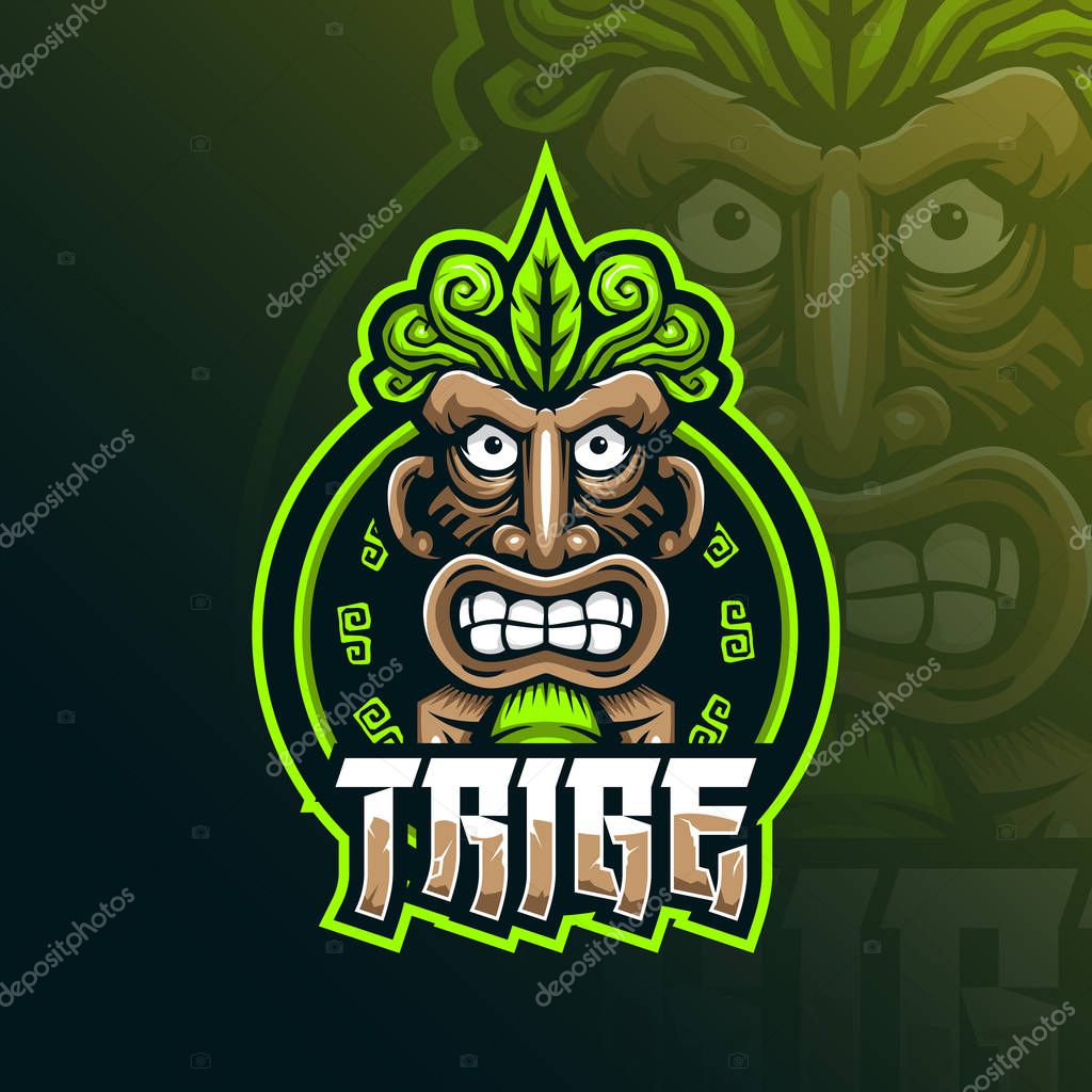 Tribe mascot logo design vector with modern illustration concept style for badge, emblem and tshirt printing. head tribe illustration.