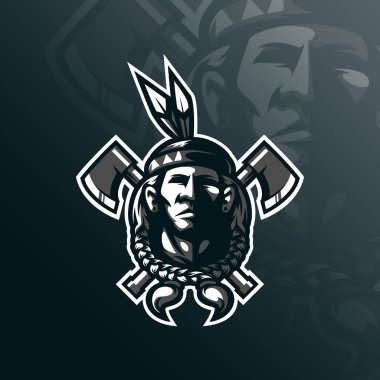 Hint kabilesi maskot logosu tasarımı vektörü. 