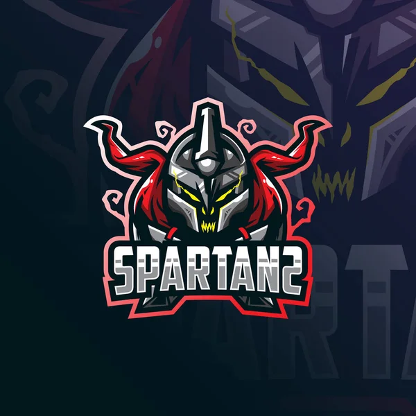 Spartan mascot logo design vector with modern illustration conce — Stock Vector