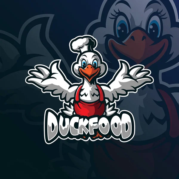 Duck Mascot Logo Design Vector Modern Illustration Concept Style Badge — Stock Vector
