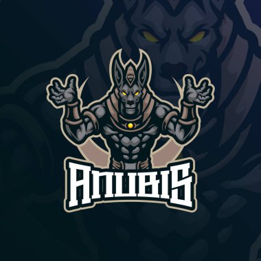 Anubis mascot logo design vector with modern illustration concept style for badge, emblem and t shirt printing. Angry anubis illustration for sport and esport team.