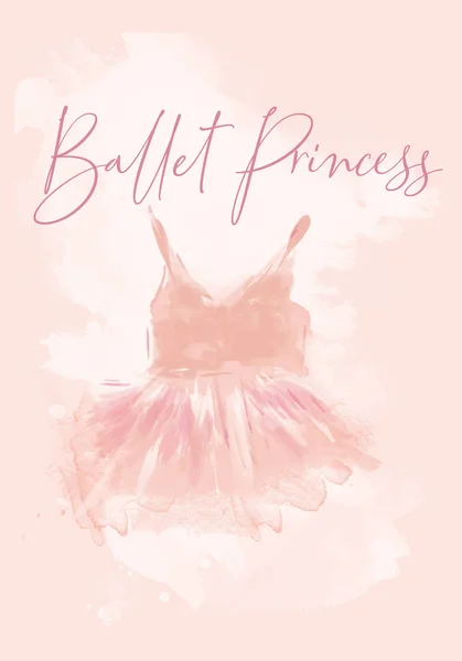 Tutu Bonito Balé Rosa Com Ballet Princesa Cópia — Fotografia de Stock