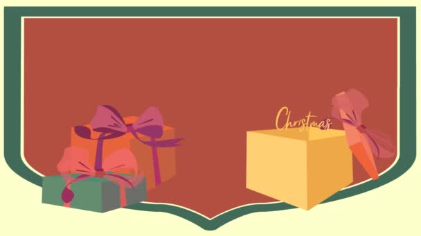 Weihnachtsverkauf Looping Animiertes Video Shopping Rabatt Filmmaterial Mit Geschenkboxen Zahlen — Stockvideo