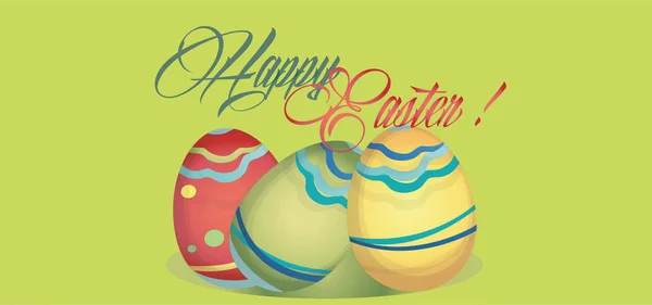 Wesołych Świąt Karta Świąteczna Jaj Bannery Happy Easter Kopii — Wektor stockowy