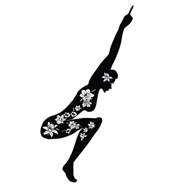 Femme Pratiquant Yoga Illustration Vectorielle Une Femme Faisant Exercice Physique — Image vectorielle
