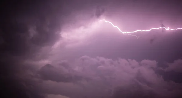 Bright Lightning Night Sky Rain — Stock Photo, Image