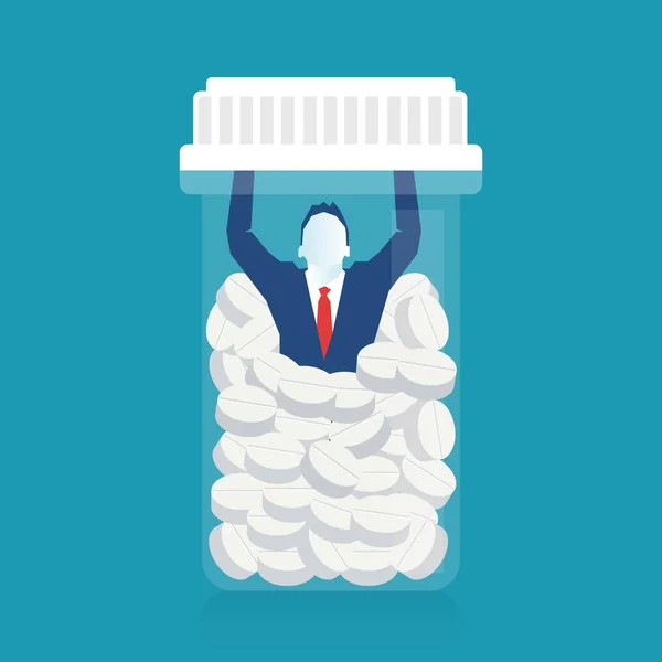 Εννοιολογική Απεικόνιση Των Ένα Φάρμακο Εξαρτημένος Συγκλονισμένοι Από Παράνομων Ναρκωτικών — Διανυσματικό Αρχείο