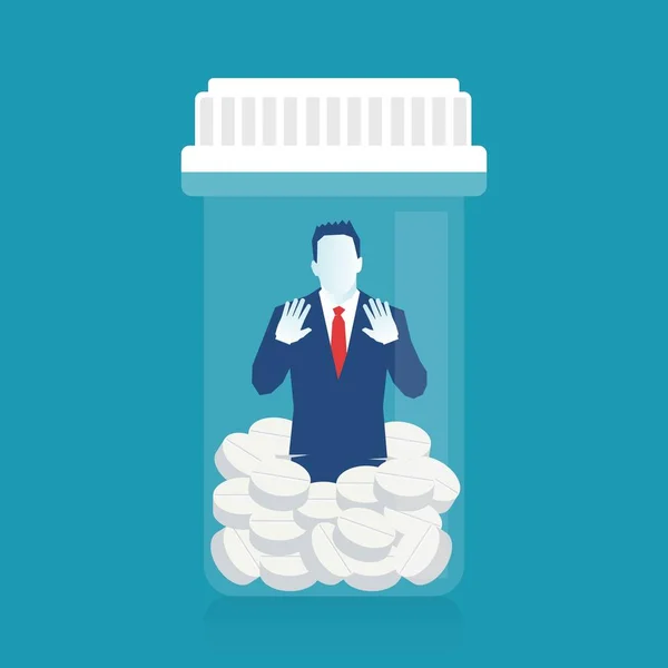 Εννοιολογική Απεικόνιση Των Ένα Φάρμακο Εξαρτημένος Συγκλονισμένοι Από Παράνομων Ναρκωτικών — Διανυσματικό Αρχείο
