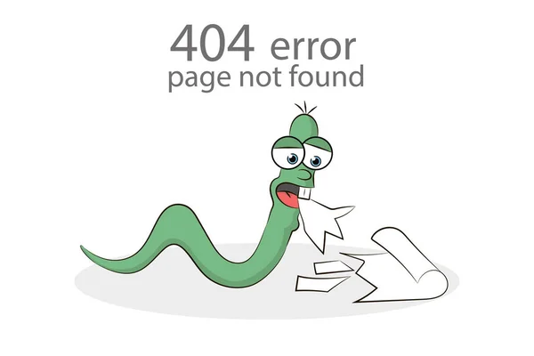 Σφάλμα 404 Σελίδα Δεν Βρέθηκε Έννοια Φίδι Είχε Φάει Σελίδα — Διανυσματικό Αρχείο