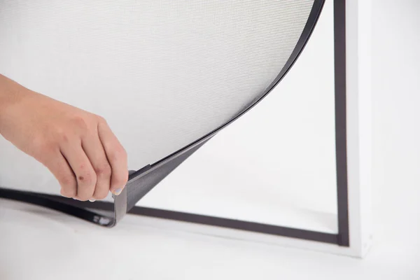 beyaz arka planda sivrisinek pencere ekranları