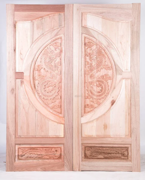 Door made of wood on white background (42)