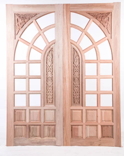 Door made of wood on white background (42)