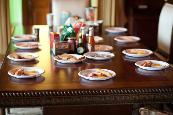 食べ物 食べ物 家族の概念 グループアメリカンブレックファースト — ストック写真