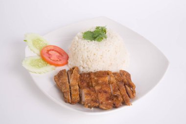 Tay yasemin pirinç ile Sebze ve Izgara tavuk göğüsler