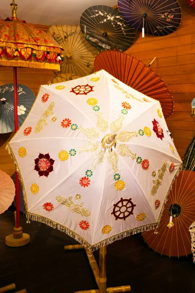 Paper umbrella handmade umbrella of Ban Bo-sang Chiang Mai Asia Thailand.