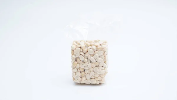 Καρυδιά Κενό Πλαστικό Σάκο Στο Λευκό Φόντο — Φωτογραφία Αρχείου