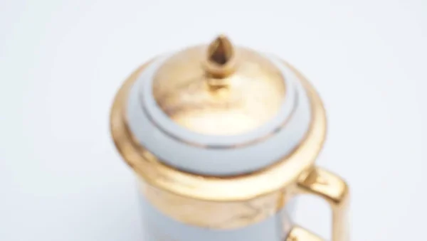 Seramik Çaydanlık Beyaz Arka Plan Üzerinde Çay Fincanı — Stok fotoğraf