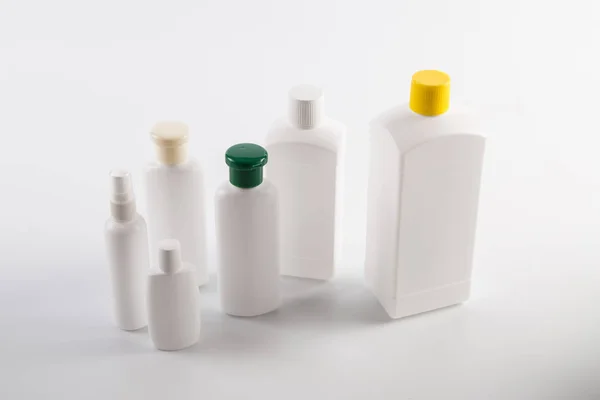 Set Van Cosmetische Producten Een Witte Achtergrond Cosmetische Pakket Collectie — Stockfoto