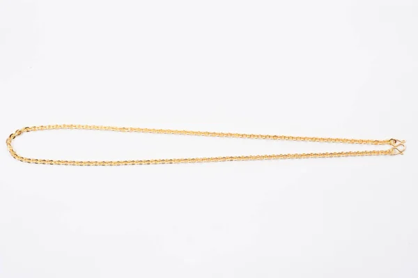 Gold Chain Necklace Isolated White Background — Stock Photo, Image