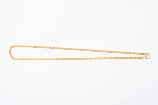 Gold Chain Necklace Isolated White Background — Stock Photo, Image