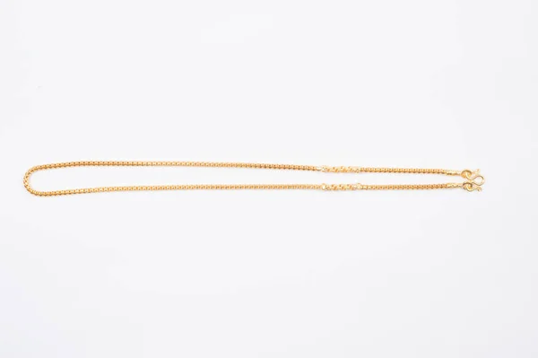 Gold Chain Necklace Isolated White Background — Stock Photo, Image