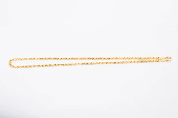 Gold Chain Necklace Isolated White Background — Stock Photo, Image