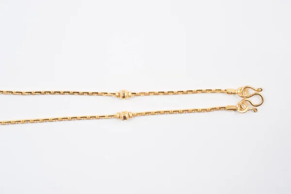 Gold Chain Necklace Isolated White Background — Stock Photo, Image