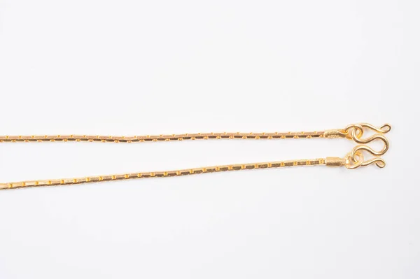 Gold Chain Necklace Isolated White Background — Stock Photo, Image