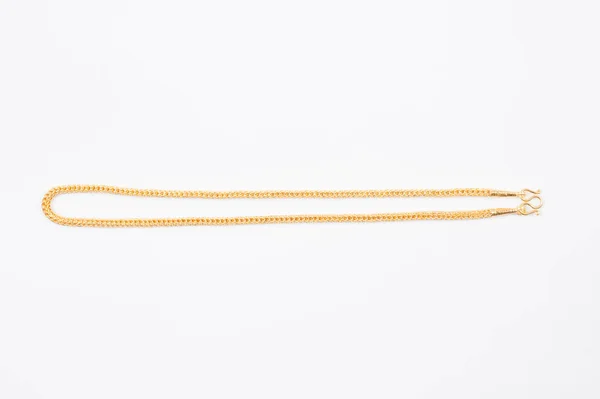 Gold Chain Necklace Isolated White Background — Stock Photo, Image