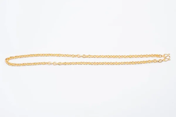 Collar Cadena Oro Aislado Sobre Fondo Blanco — Foto de Stock