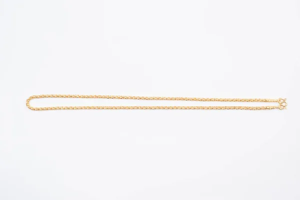 Catena Collana Oro Isolato Sfondo Bianco — Foto Stock