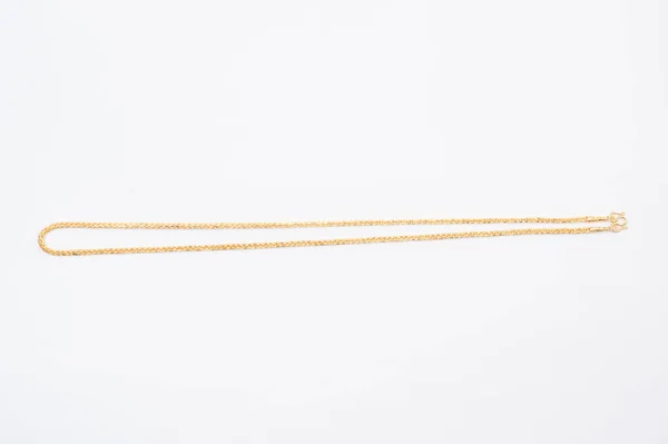 Gold Chain Necklace Isolated White Background — Stock Photo, Image