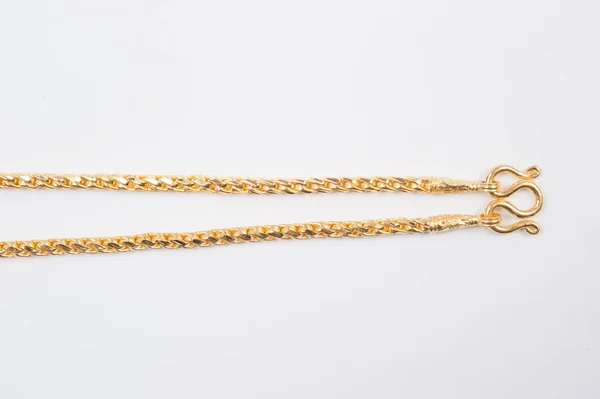 Gold Chain Necklace Isolated White Background — Stock Photo, Image