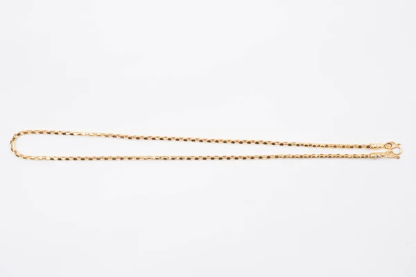 Collar Cadena Oro Aislado Sobre Fondo Blanco — Foto de Stock