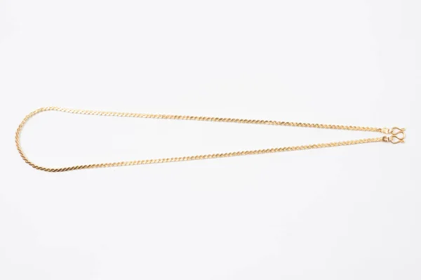 Gold Chain Necklace Isolated White Background — Stock Photo, Image