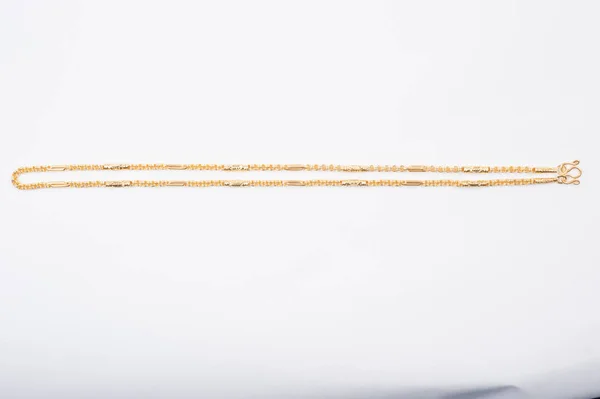 Gold Chain Necklace Isolated White Background — Stock Photo, Image