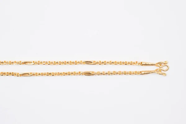 Goldkette Halskette Isoliert Auf Weißem Hintergrund — Stockfoto