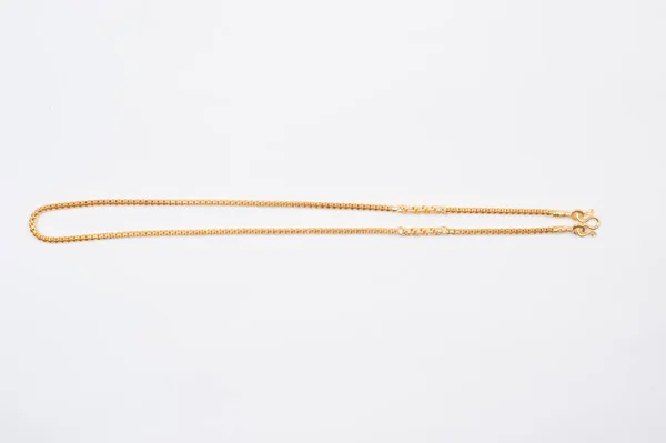 Gold Chain Necklace Isolated White Background — Stock Photo, Image