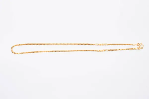 Gold Chain Necklace Isolated White Background — Stock Photo, Image